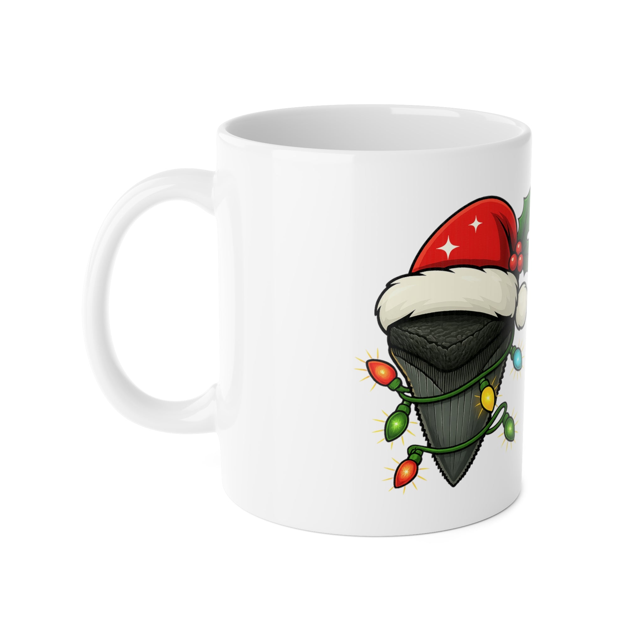 Sharks Tooth Christmas Mug Venice FL - fossil holiday coffee mug - megalodon mug