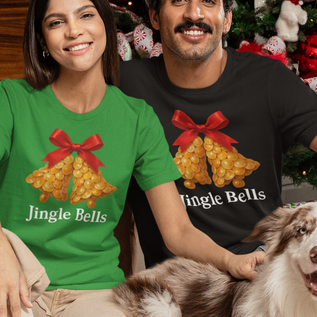 Jingle Bells T-shirt - jingle shells for bells! Holiday short beach shirt jingles from New England beach