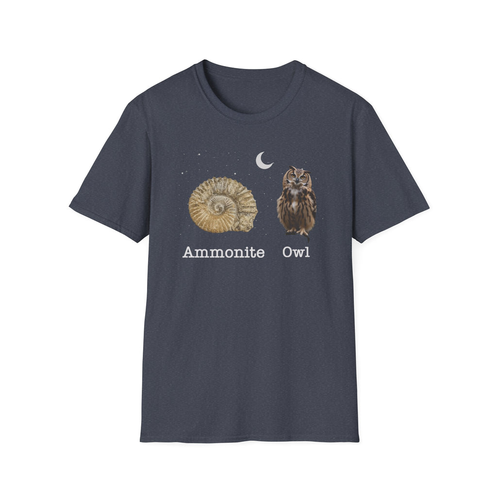 Ammonite Owl - Quirky Fossil Lovers T-Shirt