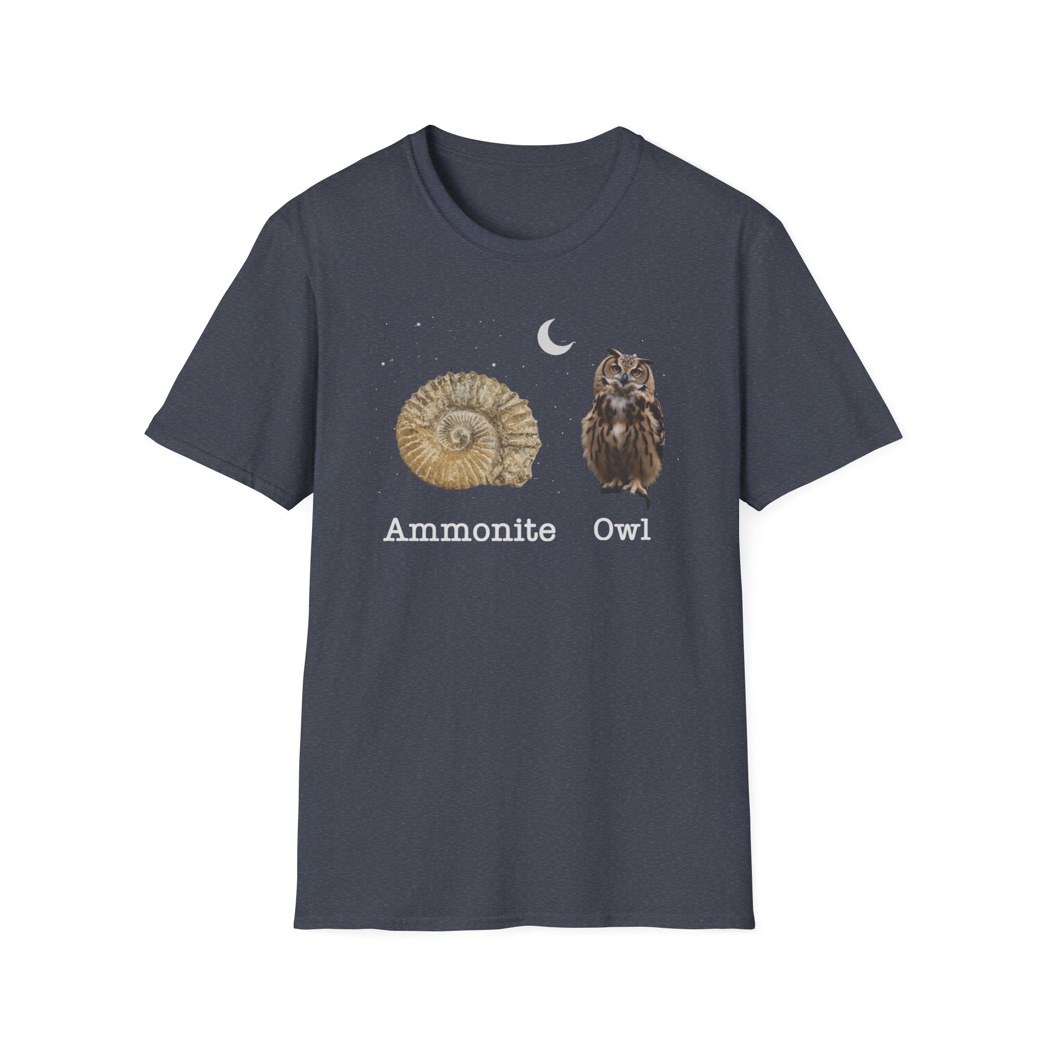 Ammonite Owl - Quirky Fossil Lovers T-Shirt